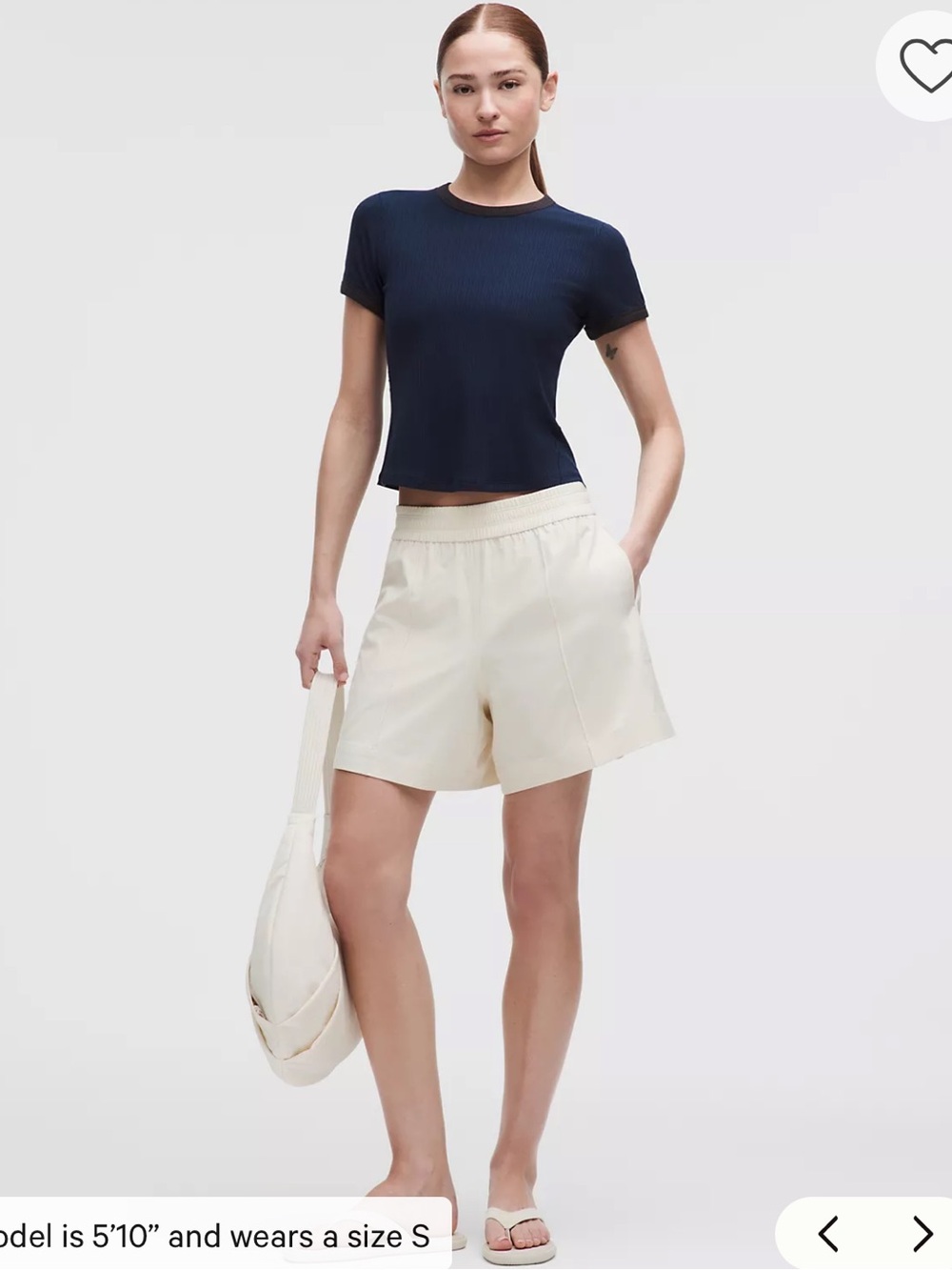 lululemon Breezily Mid-Rise Short 6" light ivory xxs/ NWT